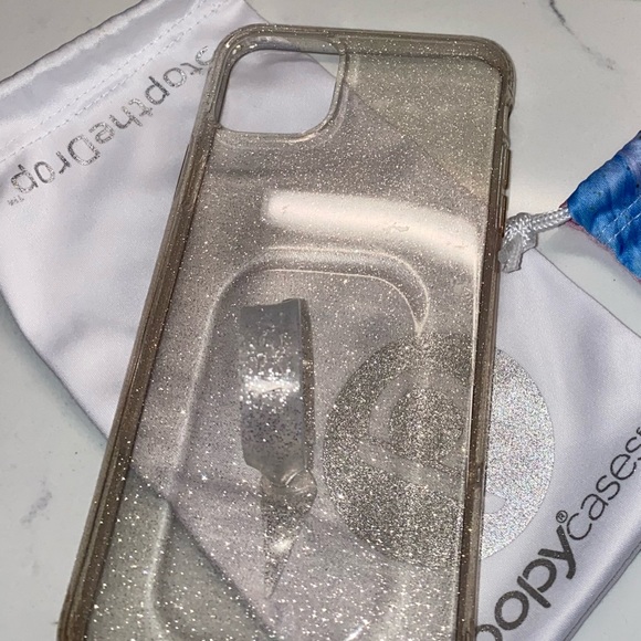 Loopy Phone Case Clear Silver Sparkle iPhone 11 Pro Max - Picture 2 of 4